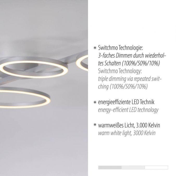 LD 14211-21 MINI RITUS LED stropní svítidlo stříbrné kruhová forma paměťová funkce krokově stmívatelné 3000K - JUST LIGHT (obrázek 3)