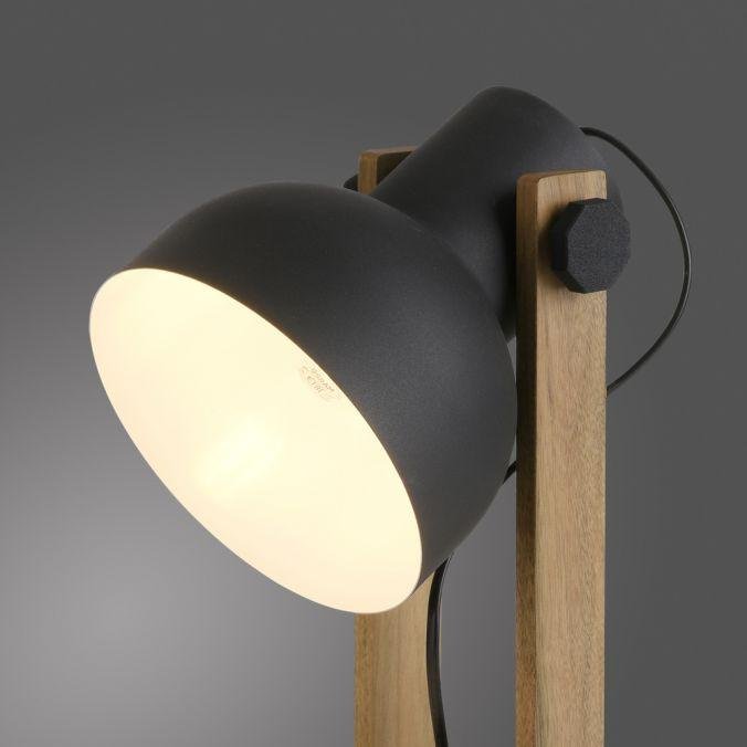 LD 15746-18 CUP 2.0 stolní lampa černá dřevo z akácie nastavitelná výška industriální - JUST LIGHT (obrázek 4)