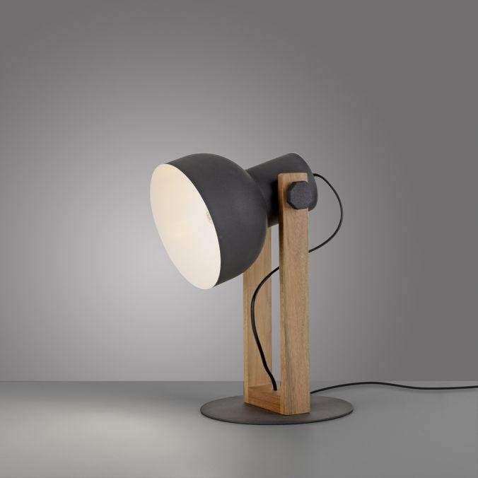 LD 15746-18 CUP 2.0 stolní lampa černá dřevo z akácie nastavitelná výška industriální - JUST LIGHT (obrázek 5)