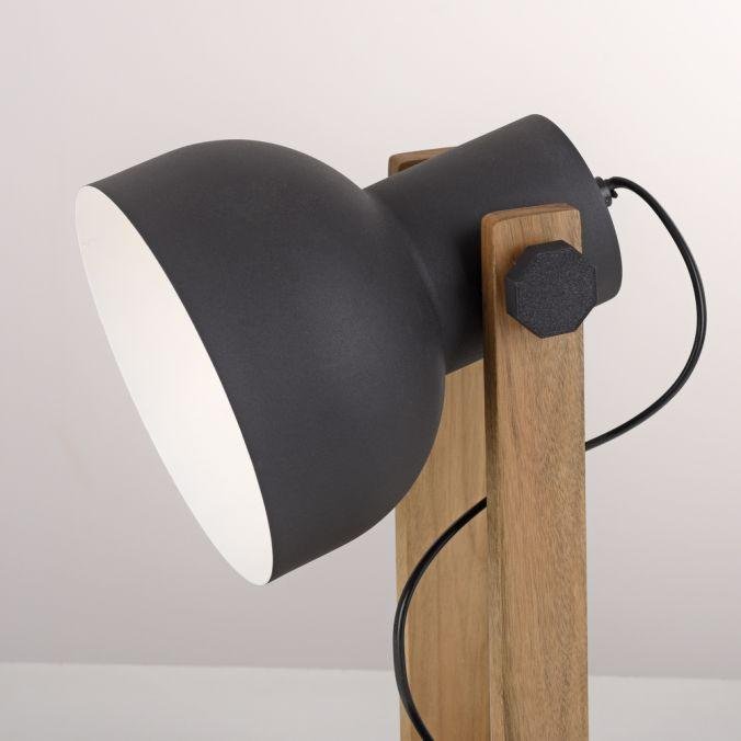 LD 15746-18 CUP 2.0 stolní lampa černá dřevo z akácie nastavitelná výška industriální - JUST LIGHT (obrázek 8)