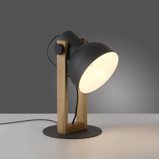 LD 15746-18 CUP 2.0 stolní lampa černá dřevo z akácie nastavitelná výška industriální - JUST LIGHT (obrázek 9)