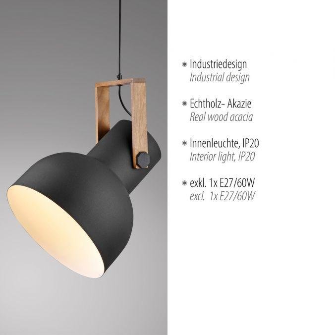 LD 15747-18 CUP 2.0 závěsné svítidlo průměr 30cm 1 ramenné dřevo z akácie nastavitelná výška - JUST LIGHT (obrázek 3)