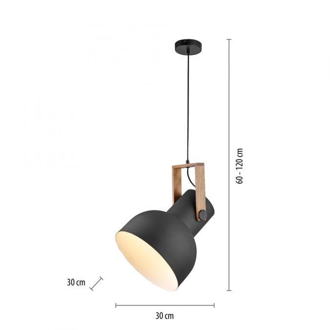 LD 15747-18 CUP 2.0 závěsné svítidlo průměr 30cm 1 ramenné dřevo z akácie nastavitelná výška - JUST LIGHT (obrázek 6)