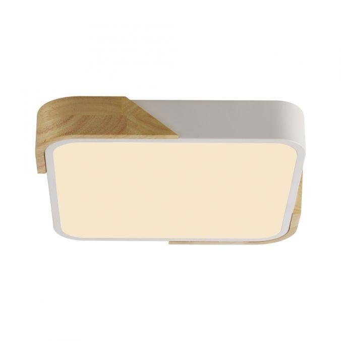 LD 14289-16 BILA LED stropní svítidlo hranaté bílé dřevodekor nadčasový design 3000K - JUST LIGHT