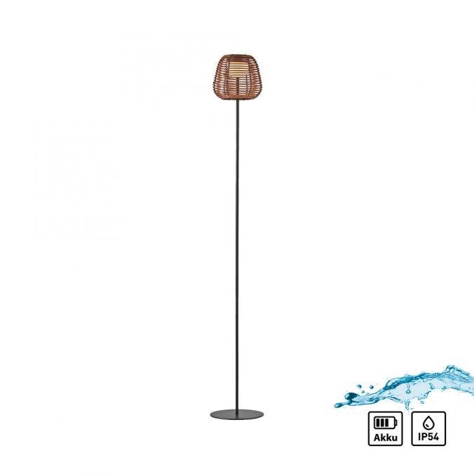 LD 19265-18 ASKIA LED stojací svítidlo černé na baterie venkovní USB dotykový stmívač 3000K - JUST LIGHT