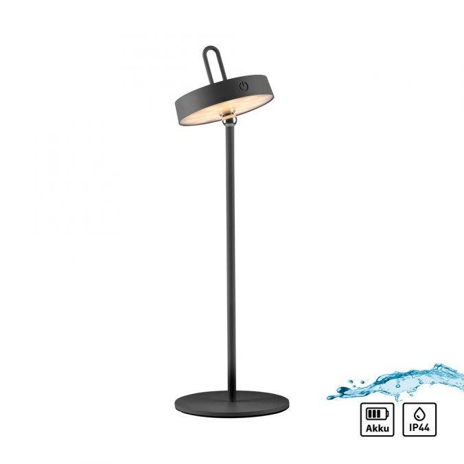 LD 19310-18 AMAG LED stolní lampa černá na baterie dotykový stmívač ochrana proti stříkající vodě USB 2700K - JUST LIGHT