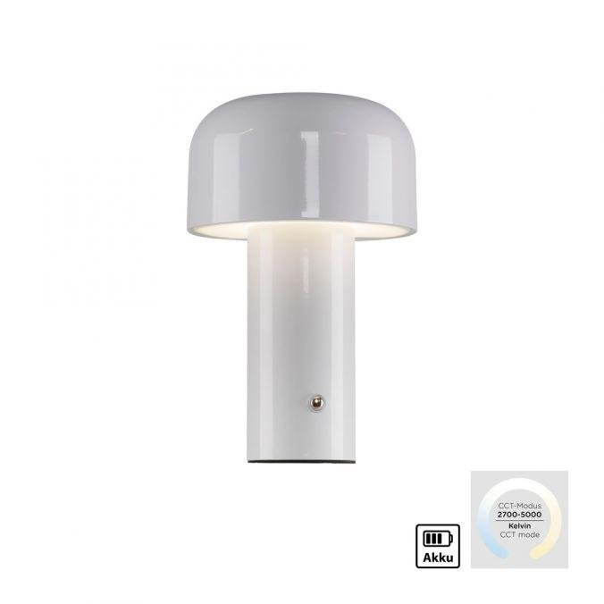LD 19190-16 AGNES LED bateriové stolní svítidlo bílé tvar houby stmívatelné dotykem USB 2700-5000K - JUST LIGHT