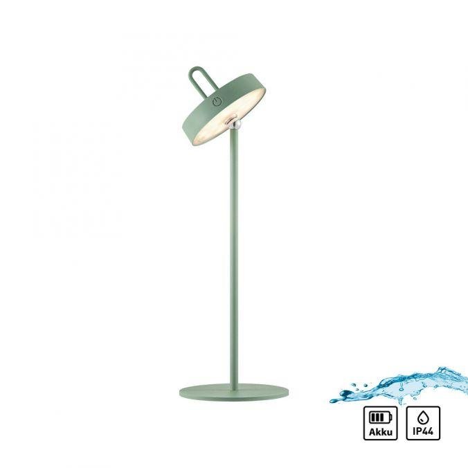 LD 19310-43 AMAG LED stolní lampa zelená na baterie dotykový stmívač ochrana proti stříkající vodě USB 2700K - JUST LIGHT