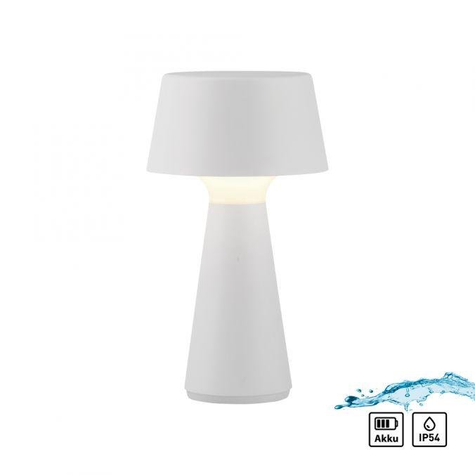 LD 19260-16 ABERA LED stolní lampa na baterie bílá dotykový stmívač IP54 USB vnitřní i venkovní použití 3000K - JUST LIGHT