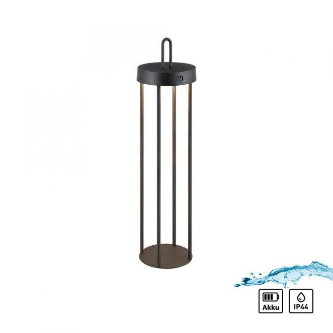 LD 19301-18 ANSELM LED stolní lampa na baterie černá 50cm dotykový stmívač IP44 zahradní svítidlo 2700K - JUST LIGHT