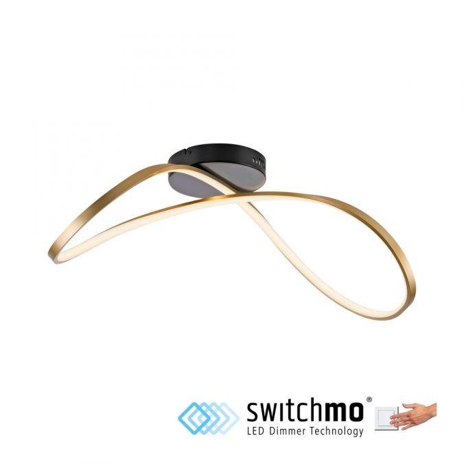 LD 15405-68 OKTA LED stropní svítidlo černé mosaz do jídelny krokově stmívatelné 3000K - JUST LIGHT