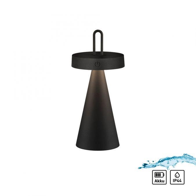 LD 19302-18 ALWA LED stolní lampa na baterie černá stmívatelné dotykem IP44 vnitřní i venkovní 2700K - JUST LIGHT