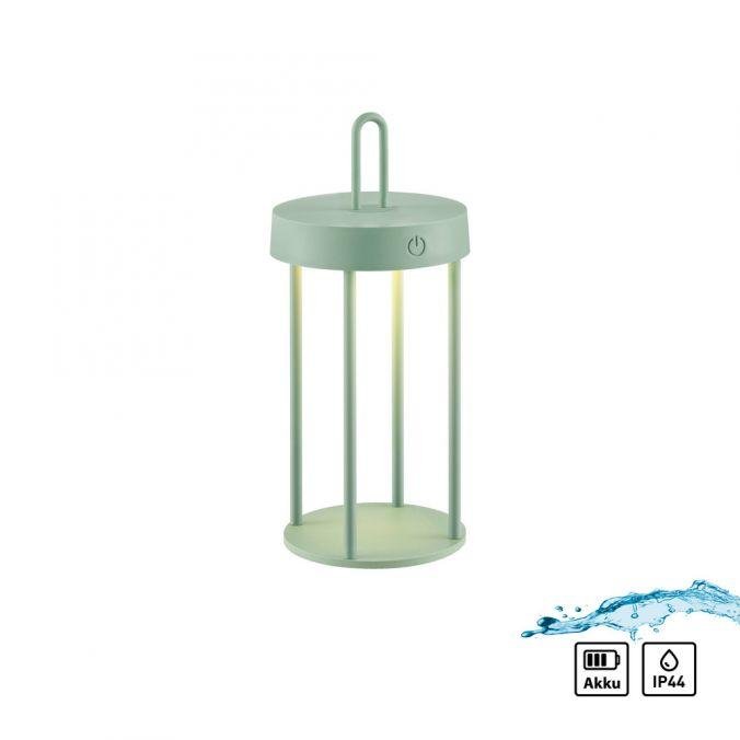 LD 19300-43 ANSELM LED stolní lampa na baterie zelená 28cm dotykový stmívač IP44 zahradní svítidlo 2700K - JUST LIGHT