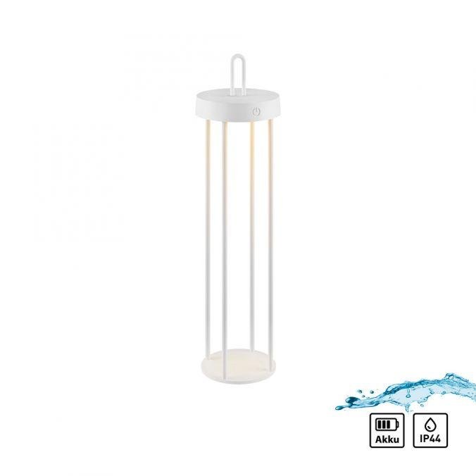 LD 19301-16 ANSELM LED stolní lampa na baterie bílá 50cm dotykový stmívač IP44 zahradní svítidlo 2700K - JUST LIGHT