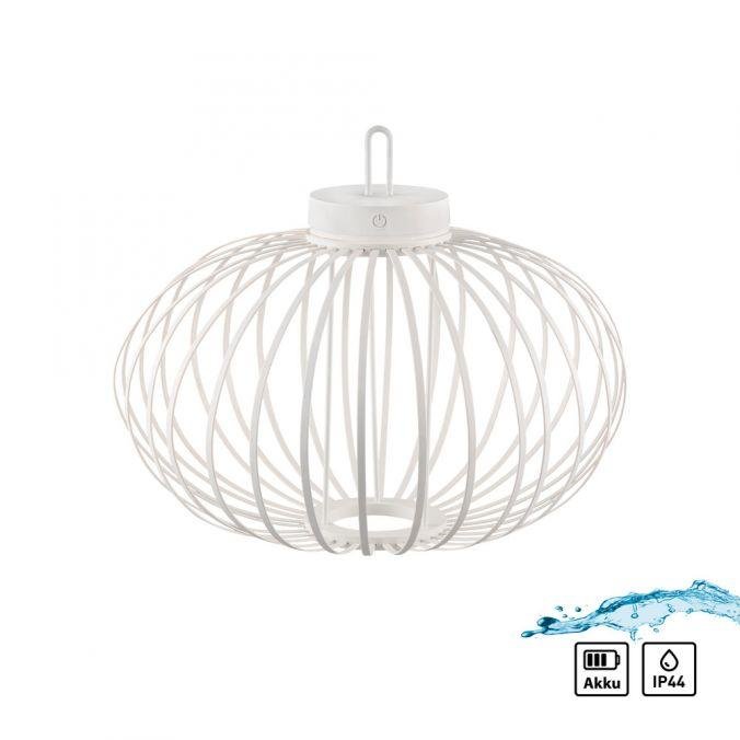LD 19305-16 AKUBA LED stolní lampa průměr 46cm bílé na baterie USB IP44 stmívatelné dotykem 2700K - JUST LIGHT