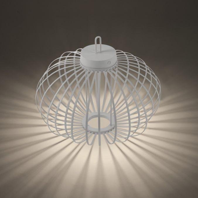 LD 19305-16 AKUBA LED stolní lampa průměr 46cm bílé na baterie USB IP44 stmívatelné dotykem 2700K - JUST LIGHT (obrázek 5)
