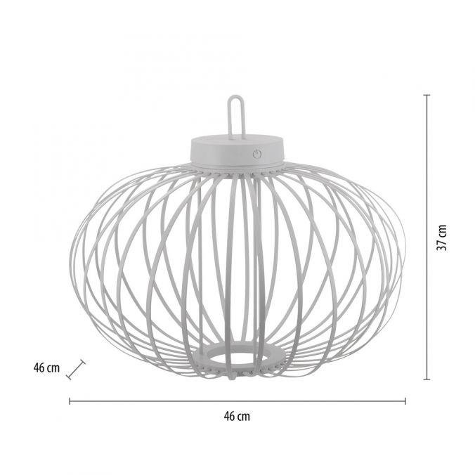 LD 19305-16 AKUBA LED stolní lampa průměr 46cm bílé na baterie USB IP44 stmívatelné dotykem 2700K - JUST LIGHT (obrázek 6)