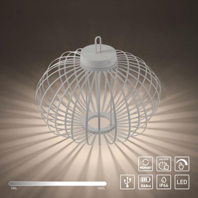 LD 19305-16 AKUBA LED stolní lampa průměr 46cm bílé na baterie USB IP44 stmívatelné dotykem 2700K - JUST LIGHT (obrázek 11)