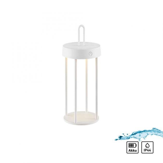 LD 19300-16 ANSELM LED stolní lampa na baterie bílá 28cm dotykový stmívač IP44 zahradní svítidlo 2700K - JUST LIGHT