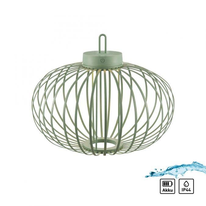 LD 19305-43 AKUBA LED stolní lampa průměr 46cm zelená na baterie USB IP44 stmívatelné dotykem 2700K - JUST LIGHT