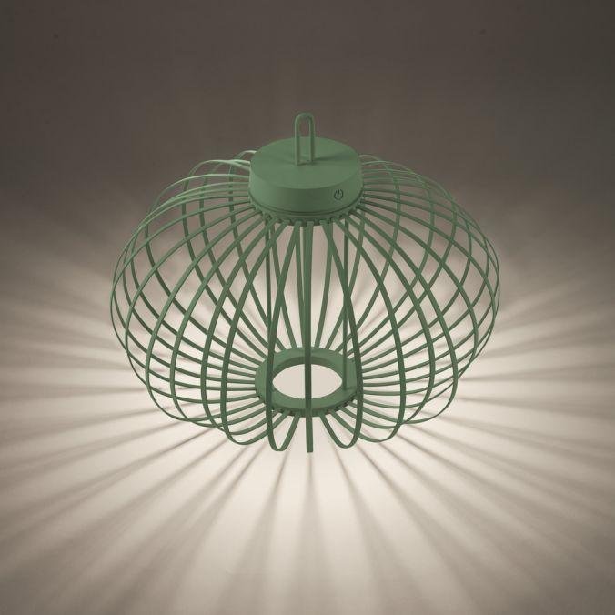 LD 19305-43 AKUBA LED stolní lampa průměr 46cm zelená na baterie USB IP44 stmívatelné dotykem 2700K - JUST LIGHT (obrázek 5)