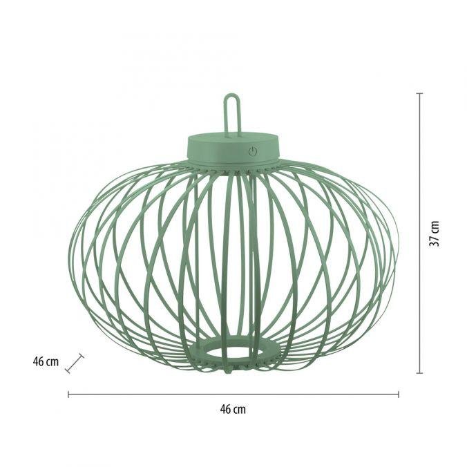 LD 19305-43 AKUBA LED stolní lampa průměr 46cm zelená na baterie USB IP44 stmívatelné dotykem 2700K - JUST LIGHT (obrázek 6)