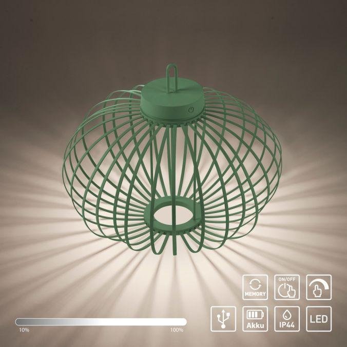 LD 19305-43 AKUBA LED stolní lampa průměr 46cm zelená na baterie USB IP44 stmívatelné dotykem 2700K - JUST LIGHT (obrázek 11)