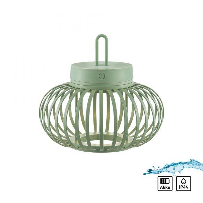 LD 19303-43 AKUBA LED stolní lampa průměr 25cm zelená na baterie USB IP44 stmívatelné dotykem 2700K - JUST LIGHT