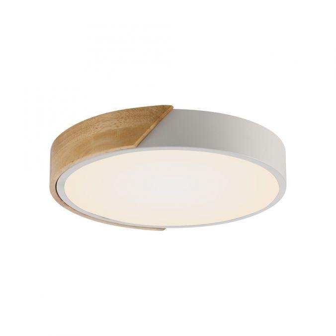 LD 14288-16 BILA LED stropní svítidlo kruhové bílé dřevodekor nadčasový design 3000K - JUST LIGHT