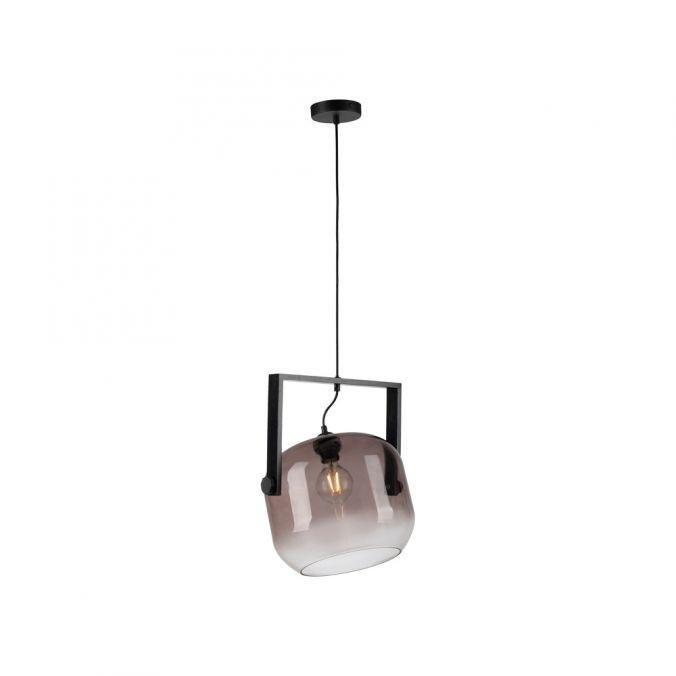 LD 15757-18 CUP 2.0 závěsné svítidlo černé 1 ramenné dřevo kouřové sklo nastavitelná výška - JUST LIGHT