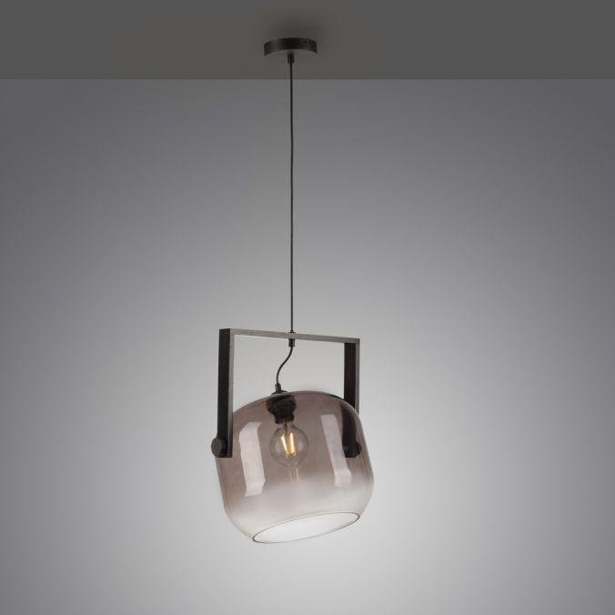 LD 15757-18 CUP 2.0 závěsné svítidlo černé 1 ramenné dřevo kouřové sklo nastavitelná výška - JUST LIGHT (obrázek 4)