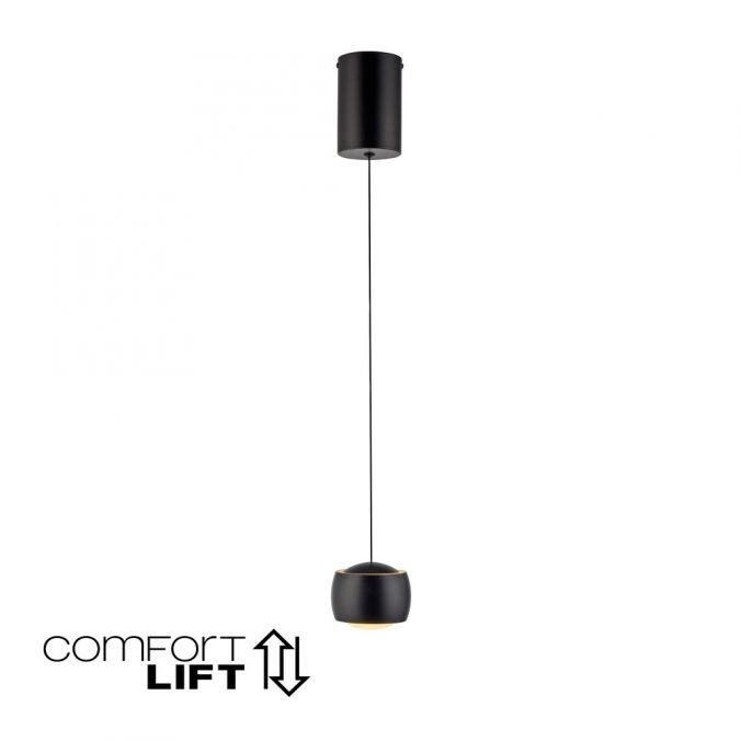 LD 15260-18 BALLINI LED závěsné svítidlo černé 1 ramenné nastavitelná výška do jídelny 3000K - JUST LIGHT