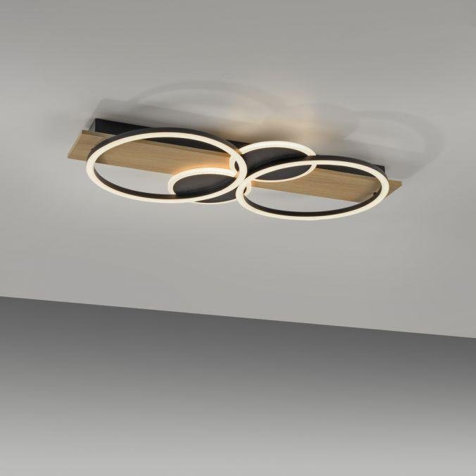 LD 14552-18 TROOPER LED stropní svítidlo černé s dřevem teplá bílá do ložnice světelný kruh 3000K - JUST LIGHT (obrázek 8)