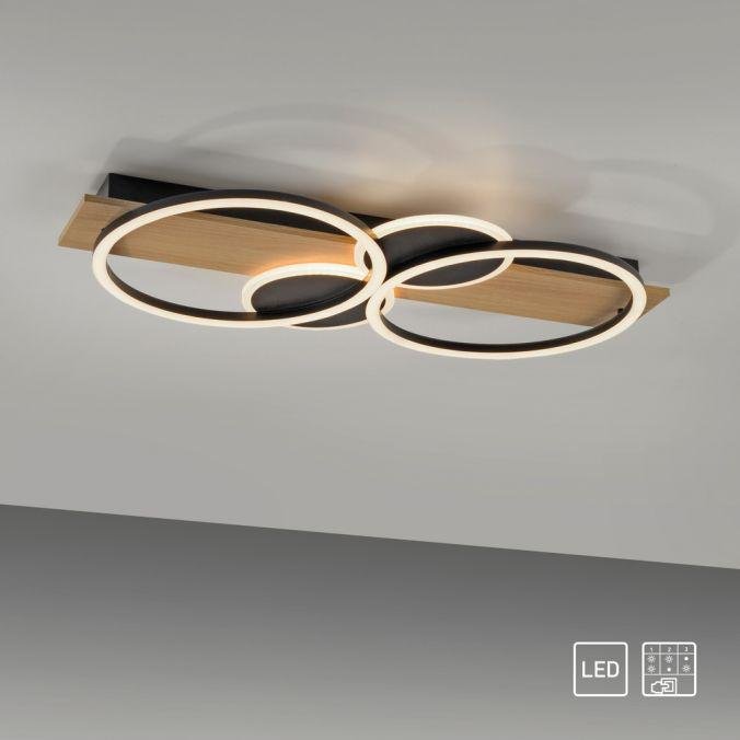 LD 14552-18 TROOPER LED stropní svítidlo černé s dřevem teplá bílá do ložnice světelný kruh 3000K - JUST LIGHT (obrázek 9)