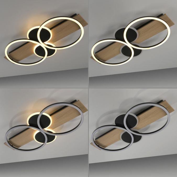 LD 14552-18 TROOPER LED stropní svítidlo černé s dřevem teplá bílá do ložnice světelný kruh 3000K - JUST LIGHT (obrázek 10)