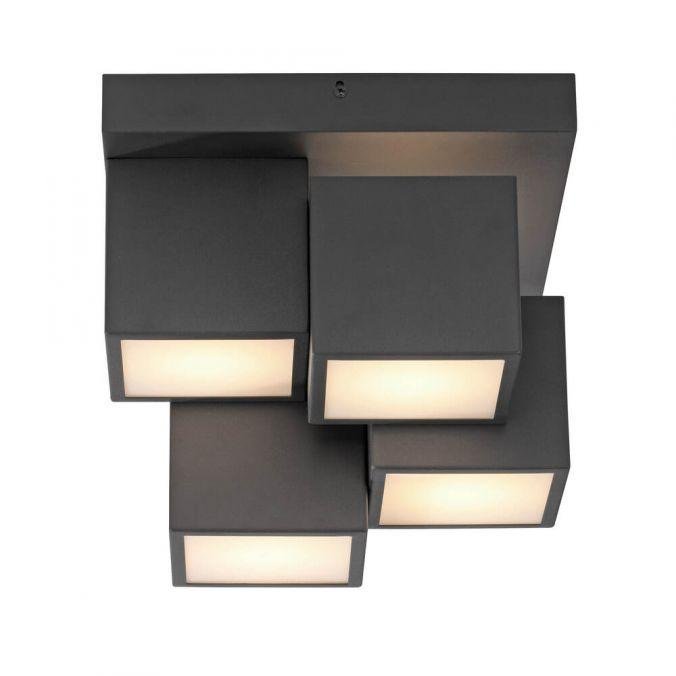 LD 14114-18 TETRIS LED stropní svítidlo černé tvar kostky s přímým a nepřímým osvětlením do obývacího pokoje 3000K - JUST LIGHT