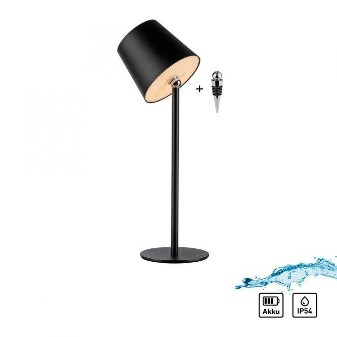 LD 19251-18 BOTERIA LED lampička na láhev, nabíjecí, s přídavnou nohou, černá 3000K - JUST LIGHT