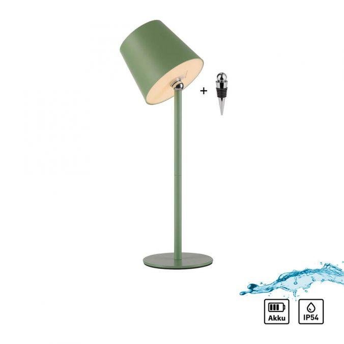 LD 19251-43 BOTERIA LED lampička na láhev, nabíjecí, s přídavnou nohou, zelená barva 3000K - JUST LIGHT
