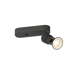 Obrázek pro produkt VÝPRODEJ VZORKU -  PURI 2.0 Basic nástěnné a stropní svítidlo, vypínač, kulaté, 1x max. 6W GU10, černé - BIG WHITE (SLV)