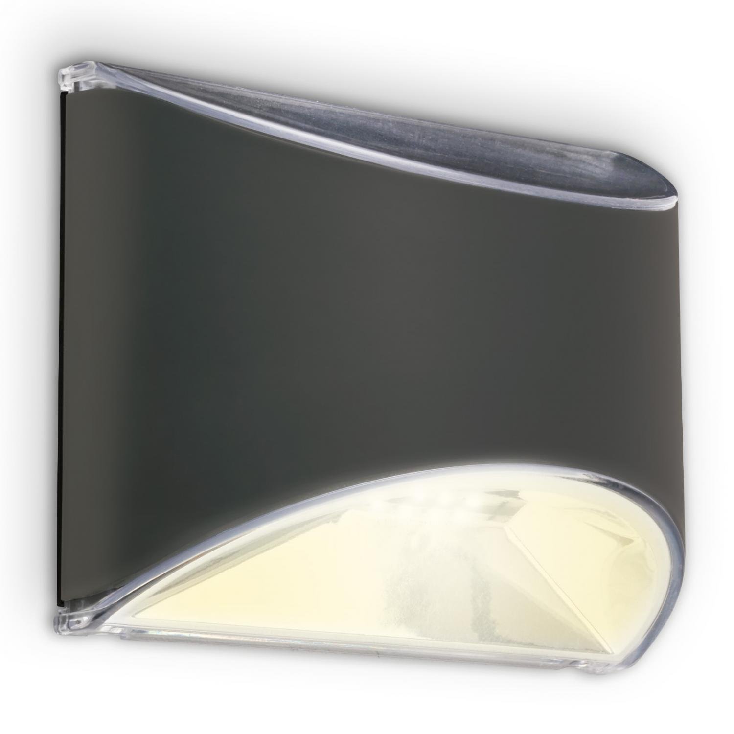 BRILO 3133015 Solární LED nástěnné svítidlo, 10 cm, antracit - BRILO