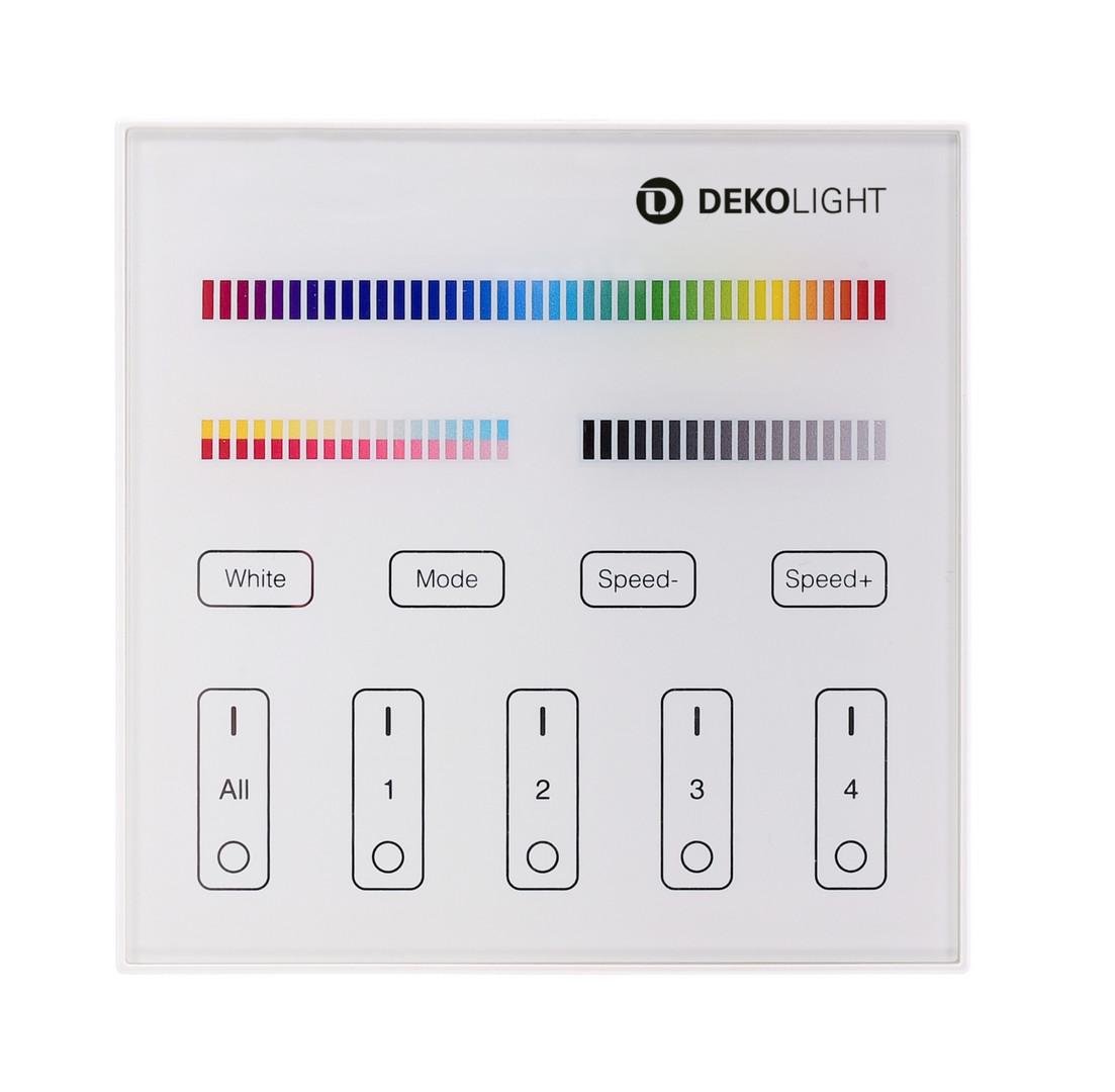 Deko-Light ovládání RF - RF-smart, nástěnné dálkové ovladání, bílá, 230V, 4 zóny, Single/CCT/RGB/ - LIGHT IMPRESSIONS Obrázek produktu Deko-Light ovládání RF - RF-smart, nástěnné dálkové ovladání, bílá, 230V, 4 zóny, Single/CCT/RGB/ - LIGHT IMPRESSIONS
