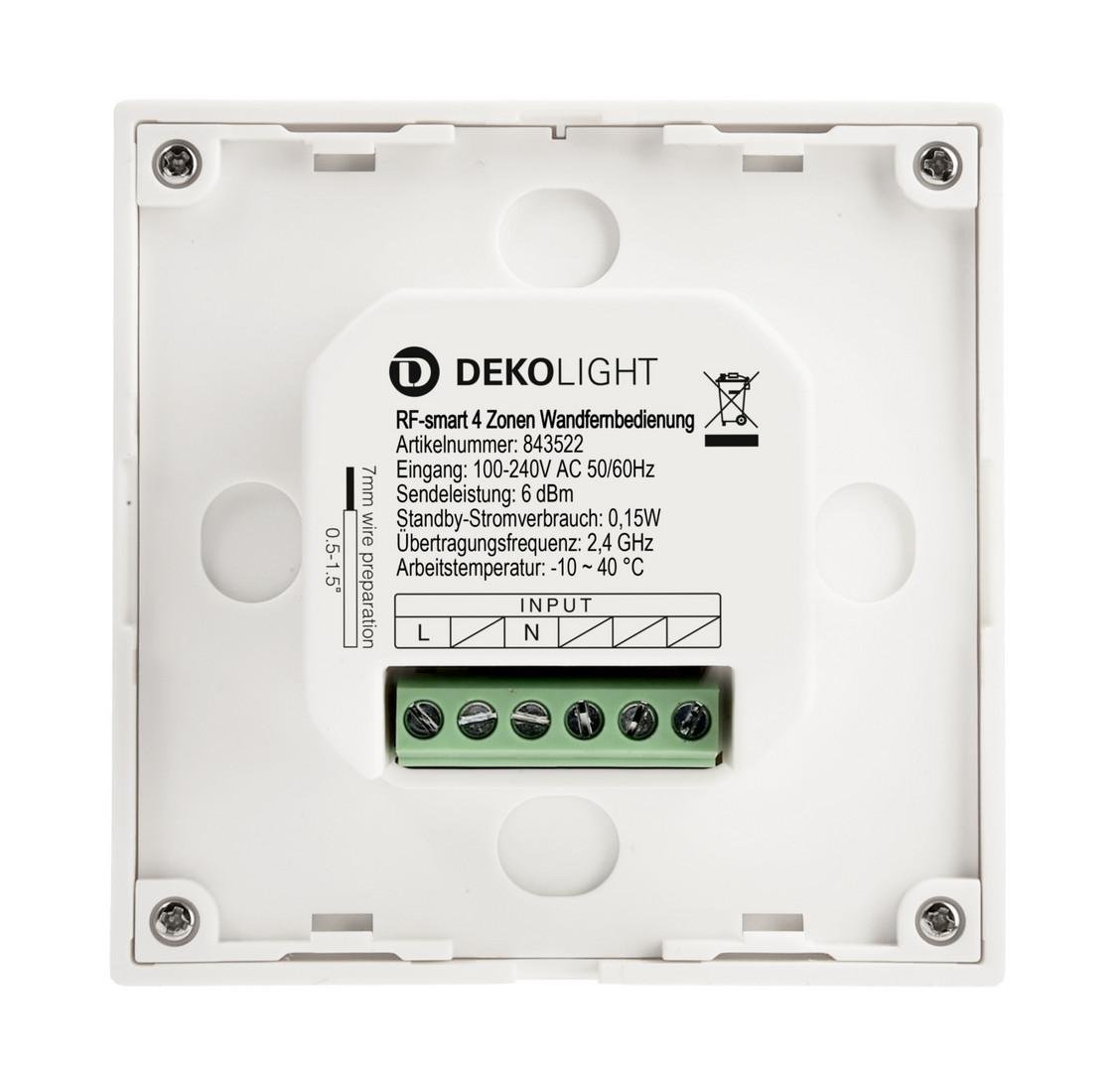 Obrázek produktu Deko-Light ovládání RF - RF-smart, nástěnné dálkové ovladání, bílá, 230V, 4 zóny, Single/CCT/RGB/ - LIGHT IMPRESSIONS 2 Obrázek produktu Deko-Light ovládání RF - RF-smart, nástěnné dálkové ovladání, bílá, 230V, 4 zóny, Single/CCT/RGB/ - LIGHT IMPRESSIONS 2