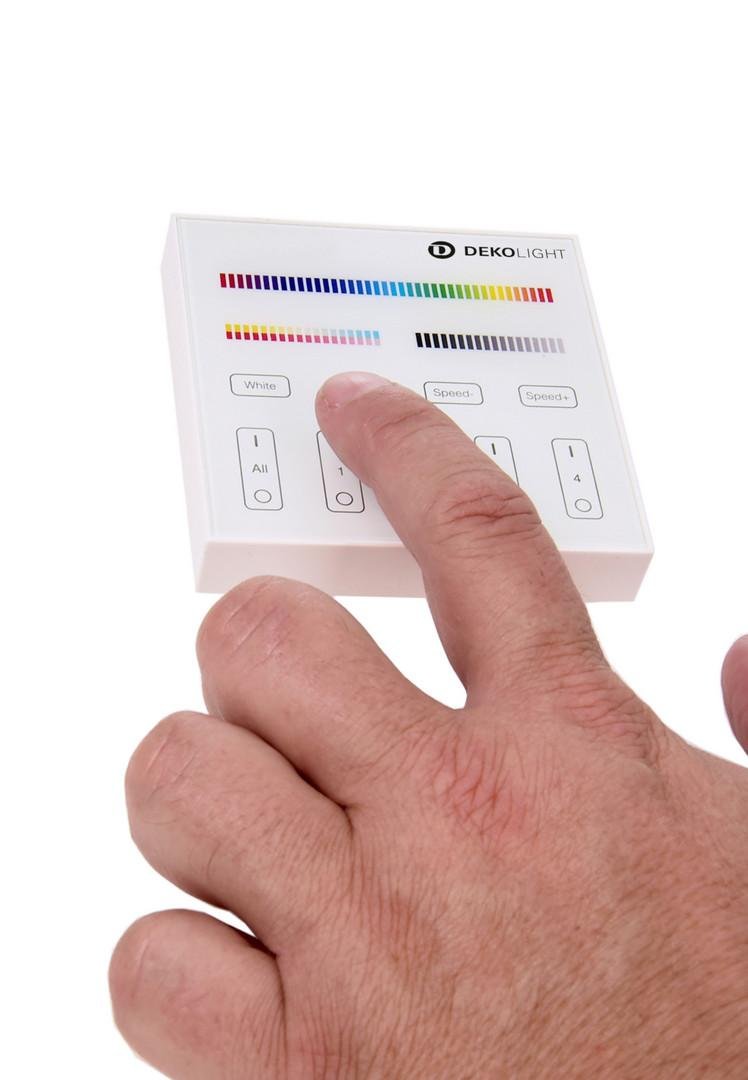 Obrázek produktu Deko-Light ovládání RF - RF-smart, nástěnné dálkové ovladání, bílá, 230V, 4 zóny, Single/CCT/RGB/ - LIGHT IMPRESSIONS 4 Obrázek produktu Deko-Light ovládání RF - RF-smart, nástěnné dálkové ovladání, bílá, 230V, 4 zóny, Single/CCT/RGB/ - LIGHT IMPRESSIONS 4