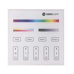 Obrázek pro produkt Deko-Light ovládání RF - RF-smart, nástěnné dálkové ovladání, bílá, 230V, 4 zóny, Single/CCT/RGB/ - DEKOLIGHT