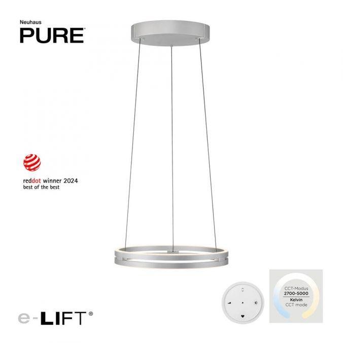 PN 2550-95 LED závěsné svítidlo PURE E-Loop elektrické 2700-5000K šedá - PAUL NEUHAUS