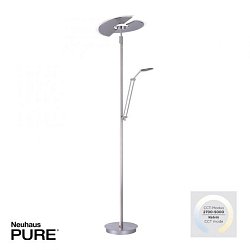 Obrázek pro produkt PURE Mutil LED stojací lampa se čtecí lampou stmívatelné 2700-5000K hliník - PAUL NEUHAUS