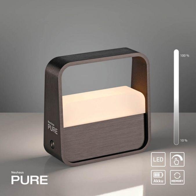 PN 4055-34 LED stolní lampa Pure Go tmavá hnědá na baterie dotykový vypínač USB 2700K - PAUL NEUHAUS (obrázek 11)