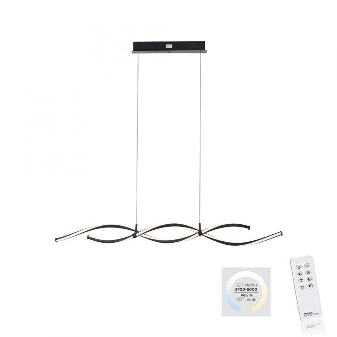 PN 2998-18 LED závěsné svítidlo černé stmívatelné dálkovým ovladačem paměťová funkce CCT 2700-5000K - PAUL NEUHAUS