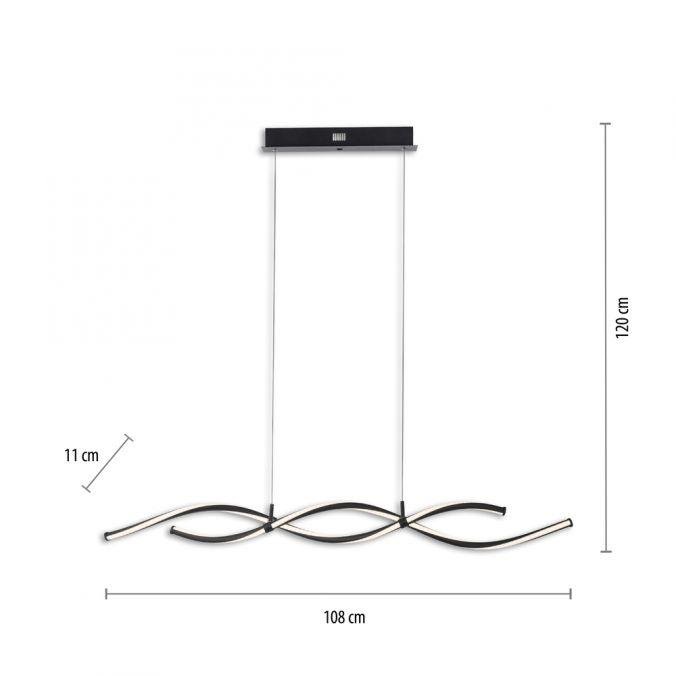 PN 2998-18 LED závěsné svítidlo černé stmívatelné dálkovým ovladačem paměťová funkce CCT 2700-5000K - PAUL NEUHAUS (obrázek 6)