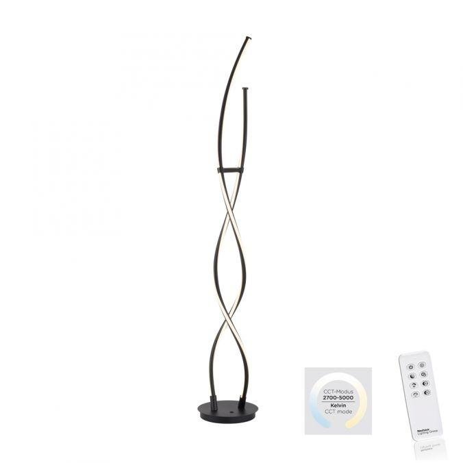 PN 998-18 LED stojací svítidlo černé zakřivené stmívatelné dálkový ovladač CCT 2700-5000K - PAUL NEUHAUS